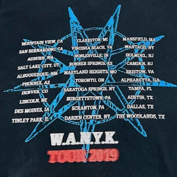 Slipknot Band Tee Faded Black Semi Distressed W.A.N.Y.K Tour 2019 Size Medium - Picture 8 of 11
